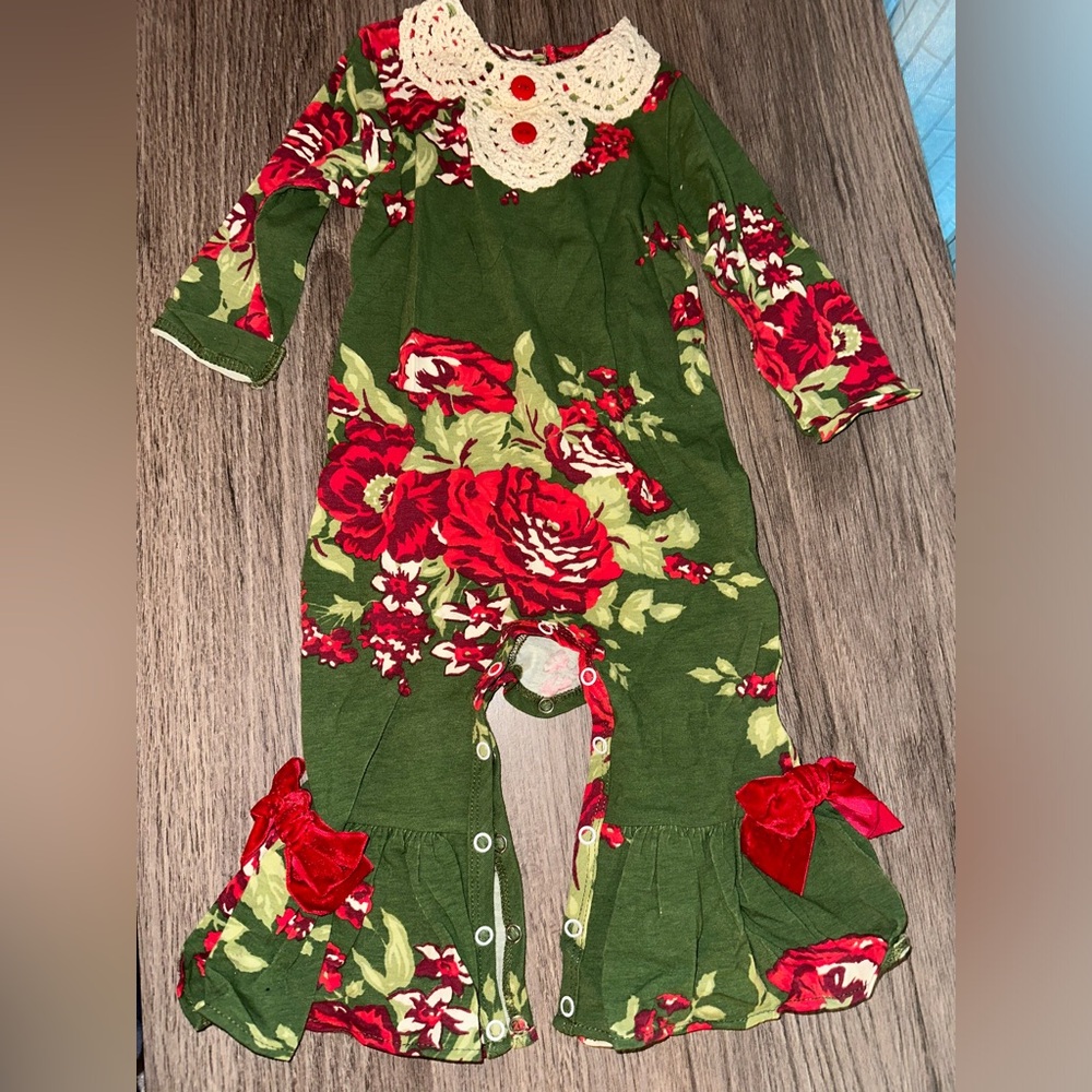 Ruffles & Ruffles Floral Baby Romper